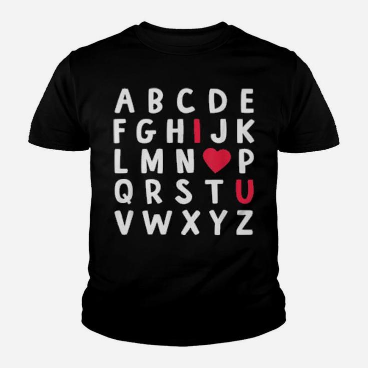 Abc Alphabet I Love You English Teacher Valentines Day Youth T-shirt