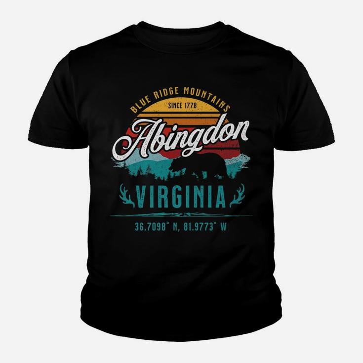 Abingdon Va Virginia Retro Sun Blue Ridge Mountains Souvenir Youth T-shirt