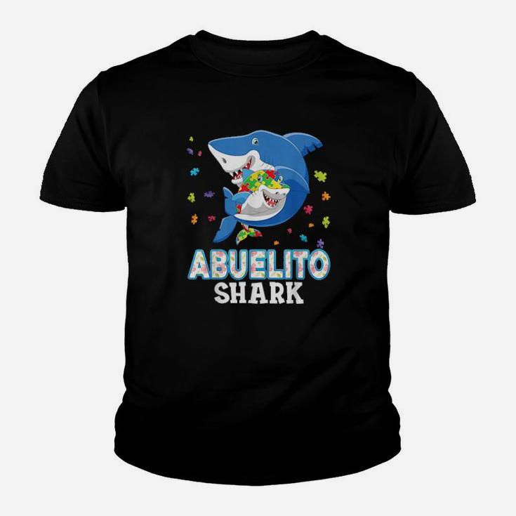 Abuelito Shark Autism Awareness Rainbow Puzzle Matching Do Youth T-shirt