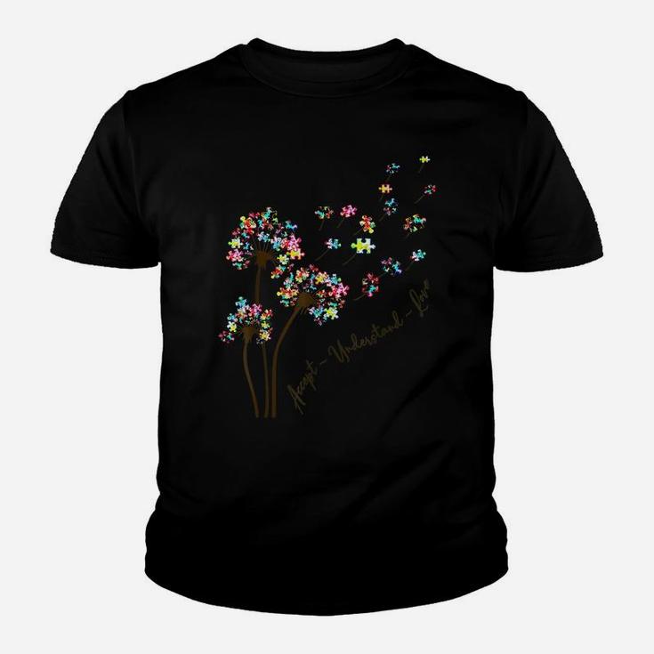 Accept Understand Love Dandelion Flower Autism Awareness Youth T-shirt