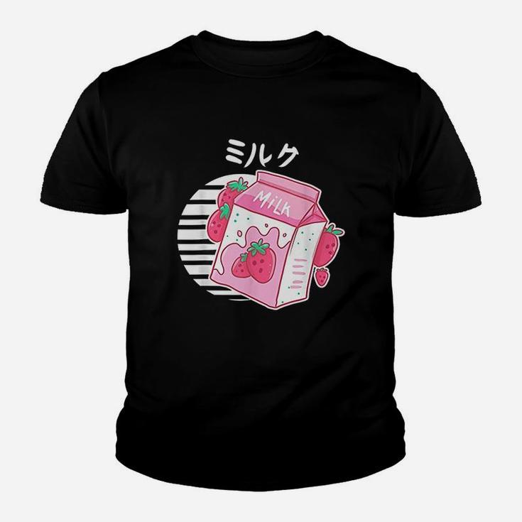 Aesthetic Pink Pastel Korean Strawberry Milk Carton Gift Youth T-shirt