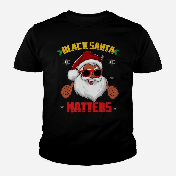 African American Santa Black Matters Christmas Gift Youth T-shirt