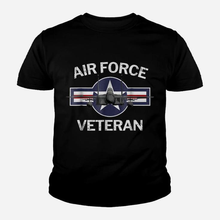 Air Force Veteran  With Vintage Roundel And F15 Jet Youth T-shirt