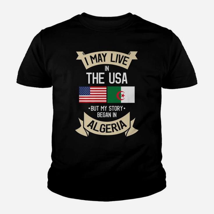 Algeria American Flag Usa Algerian Roots Gifts Youth T-shirt
