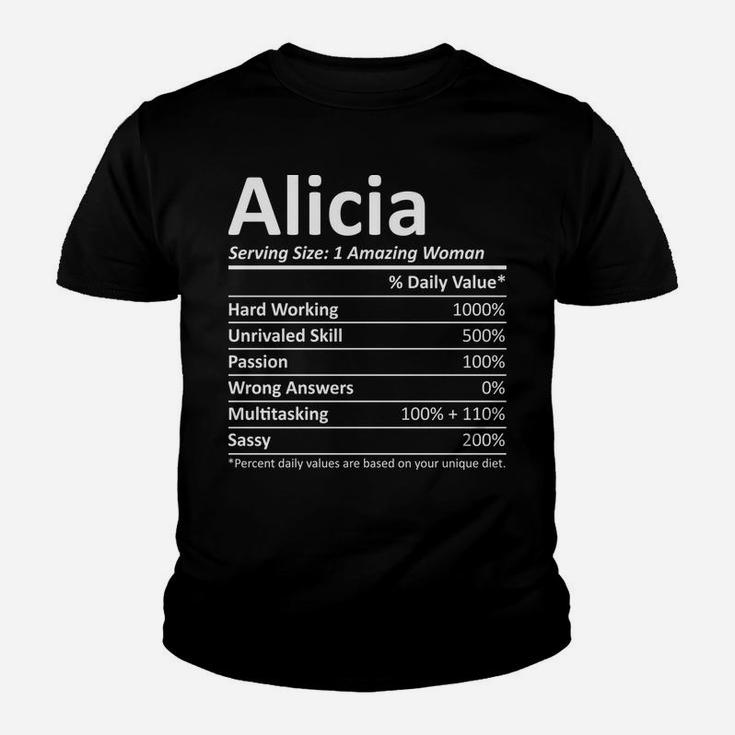 Alicia Nutrition Personalized Name Funny Christmas Gift Idea Youth T-shirt