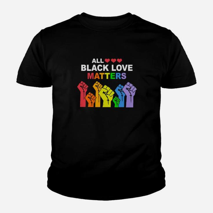 All Black Love Matters Lgbt Hands Youth T-shirt