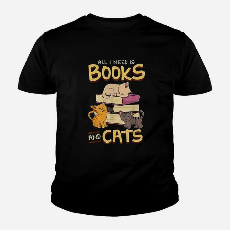 All I Need Is Books And Cats Youth T-shirt