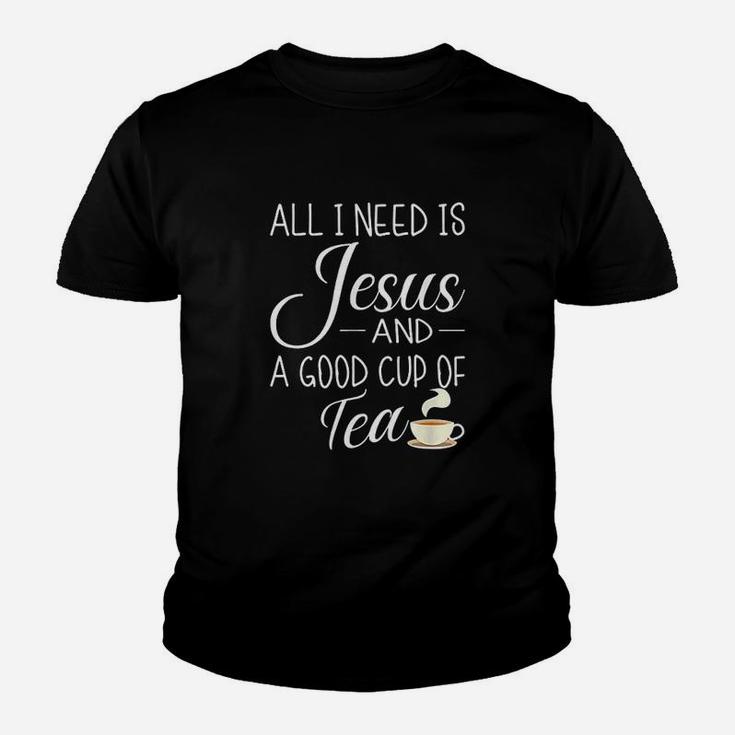 All I Need Is Jesus And A Cup Of Tea Funny Christian Design Youth T-shirt