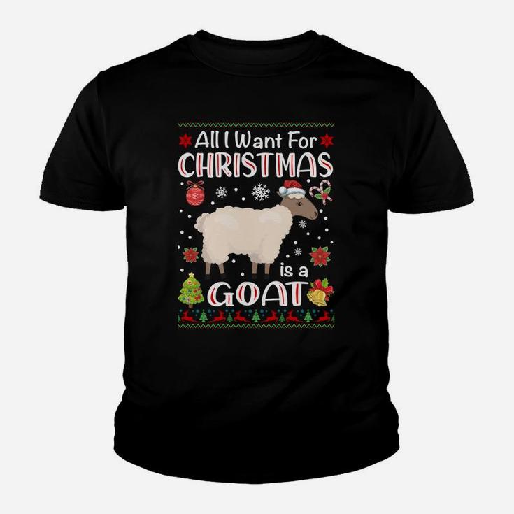 All I Want Is A Goat For Christmas Ugly Xmas Pajamas Sweatshirt Youth T-shirt