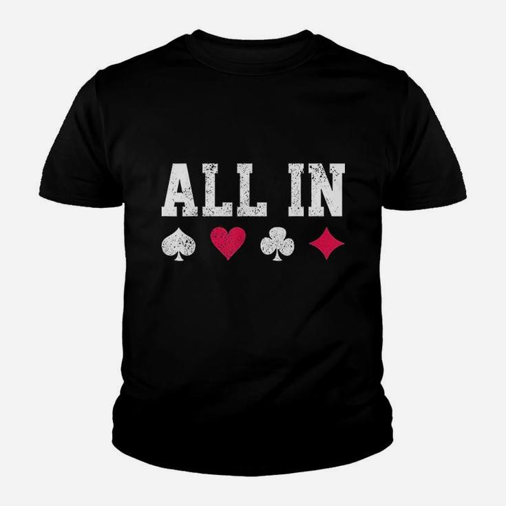 All In Texas Playing Cards Youth T-shirt