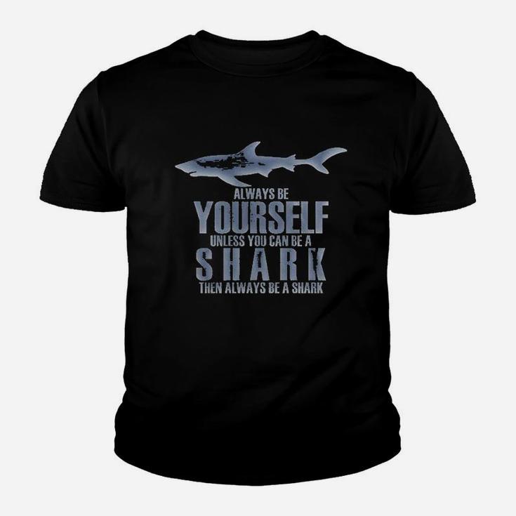 Always Be Yourself Shark Dark Heather Youth T-shirt