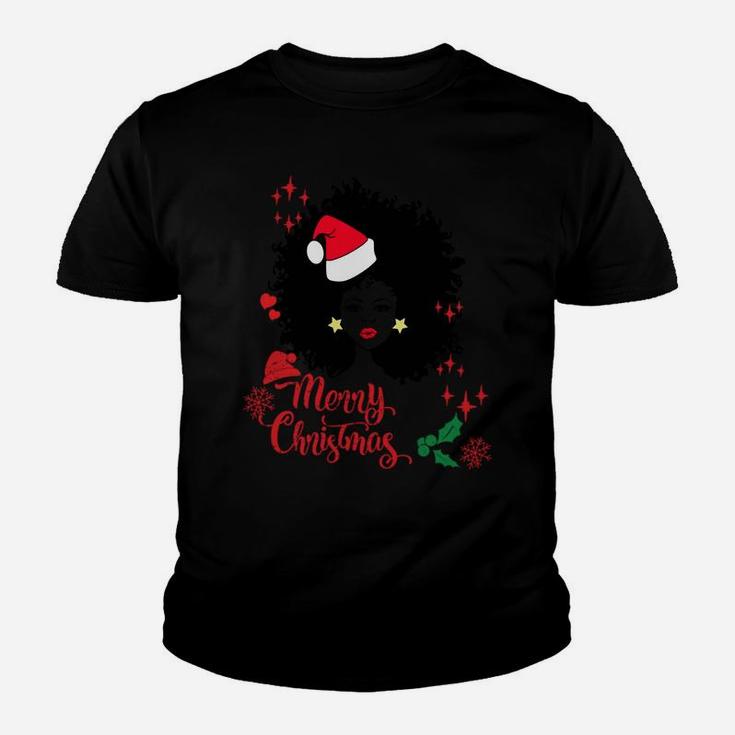 American African Christmas Santa Claus Sweatshirt Youth T-shirt
