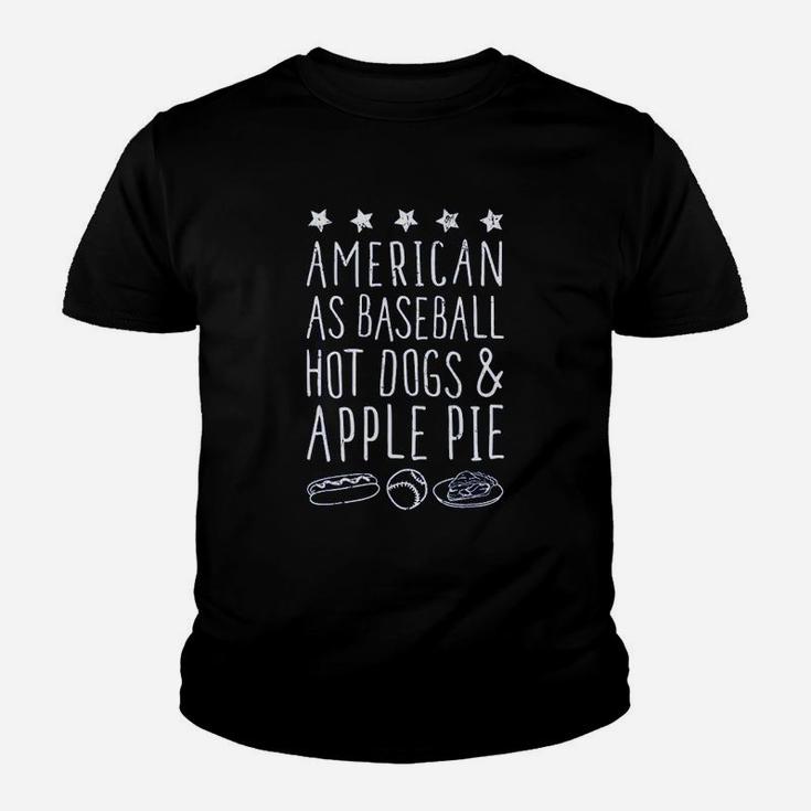 American As Baseball Hot Dogs And Apple Pie Youth T-shirt
