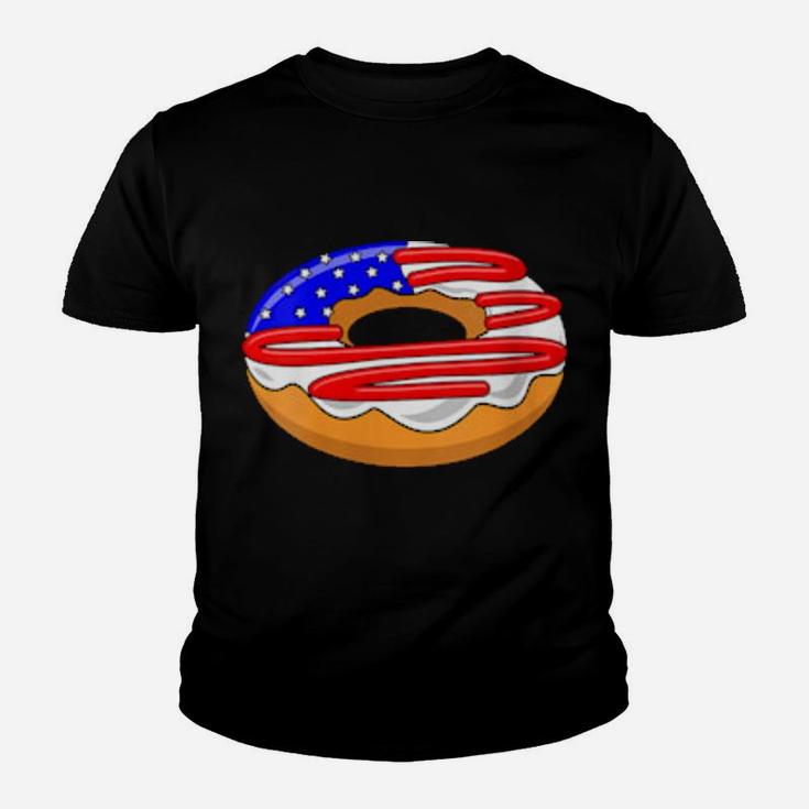 American Flag 4Th Of July Donut Youth T-shirt