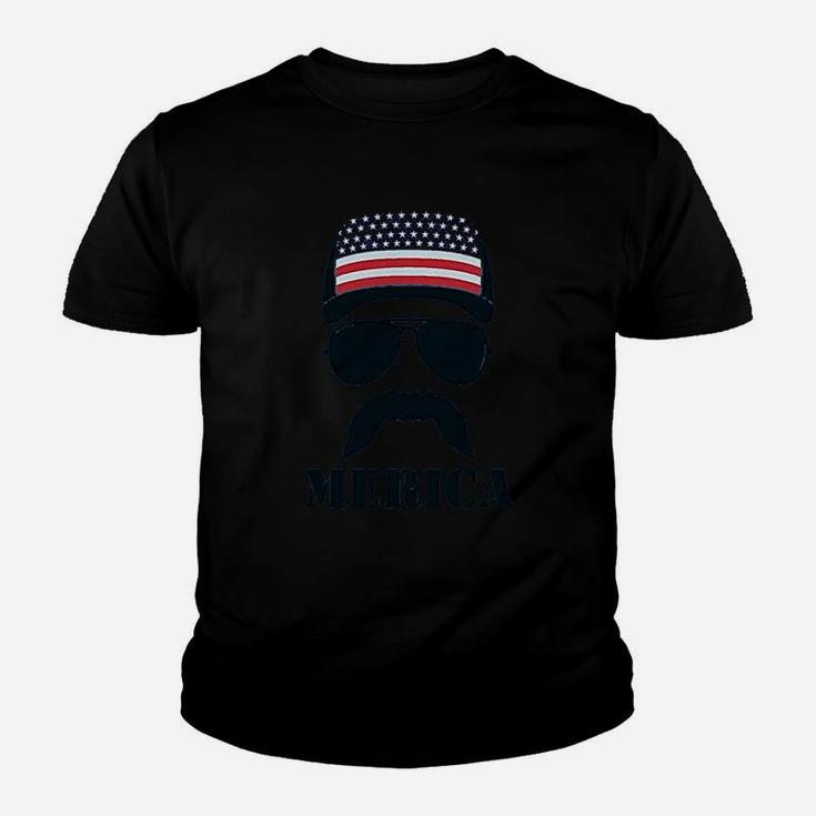 American Flag Cap Hat Patriotic 4Th Of July Merica Usa Youth T-shirt
