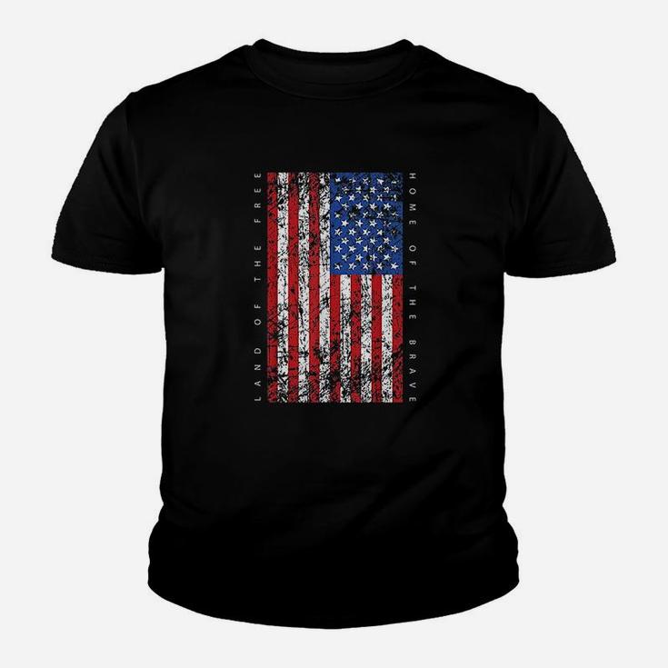 American Flag Land Of The Free Home Of The Brave Youth T-shirt