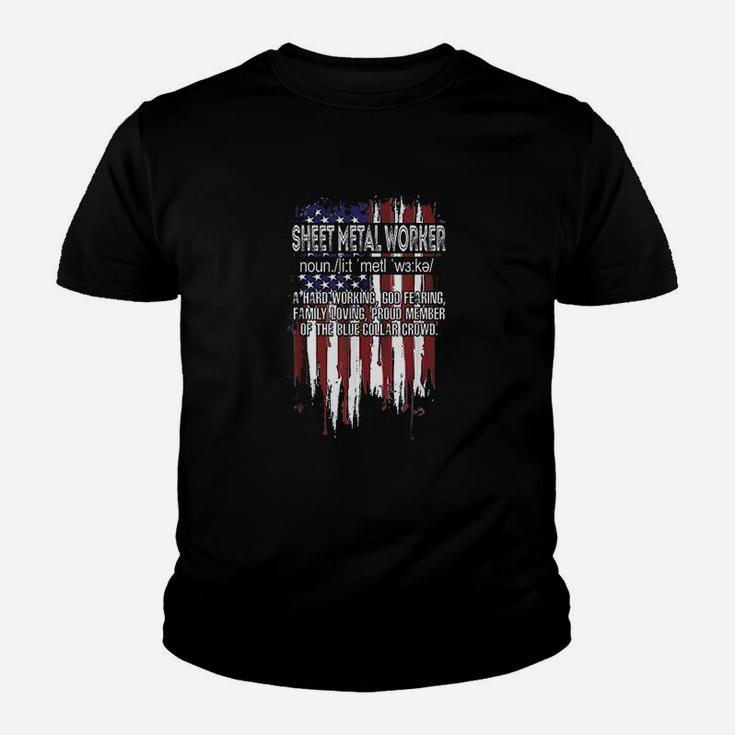 American Flag Sheet Metal Worker Definition Fathers Day Youth T-shirt