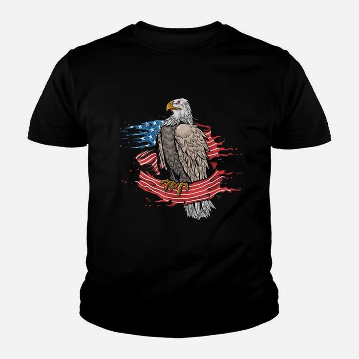American Freedom Eagle Cross Flag Military Army Youth T-shirt