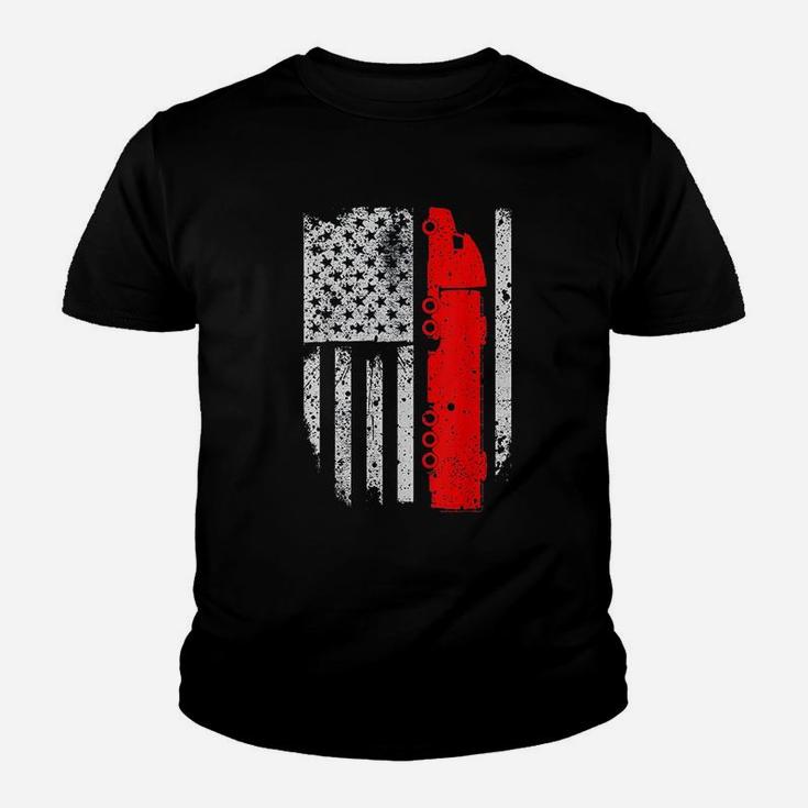 American Truck Driver Flag Youth T-shirt