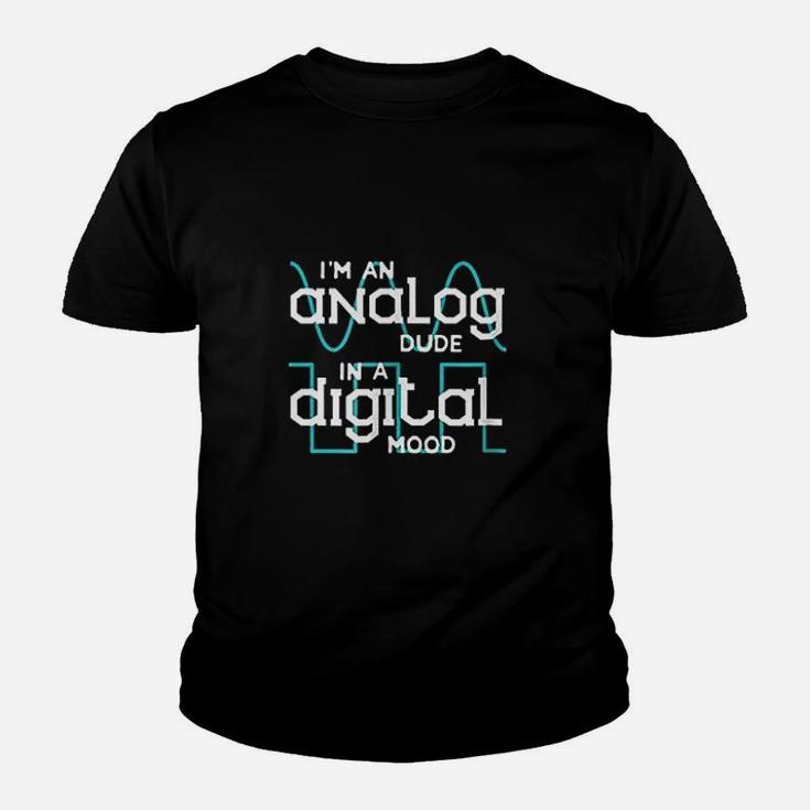 Analog Dude In A Digital Mood Signal Waveform Youth T-shirt