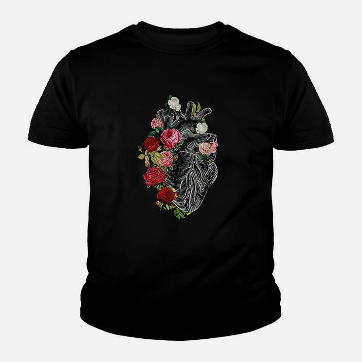 Anatomical Heart And Flowers Flower Anatomical Heart Youth T-shirt