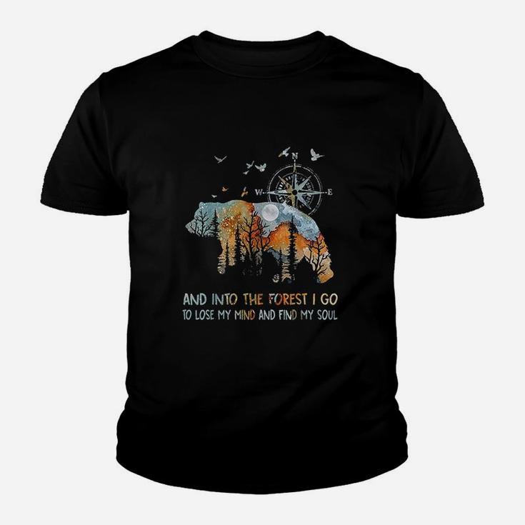 And Into The Forest I Go To Lose My Mind Camping Bear Youth T-shirt