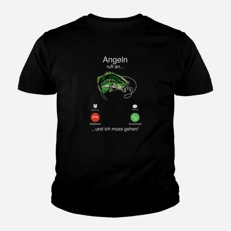 Angler-Kinder Tshirt Angeln ruft an und ich muss gehen!, Lustiges Anglerhemd