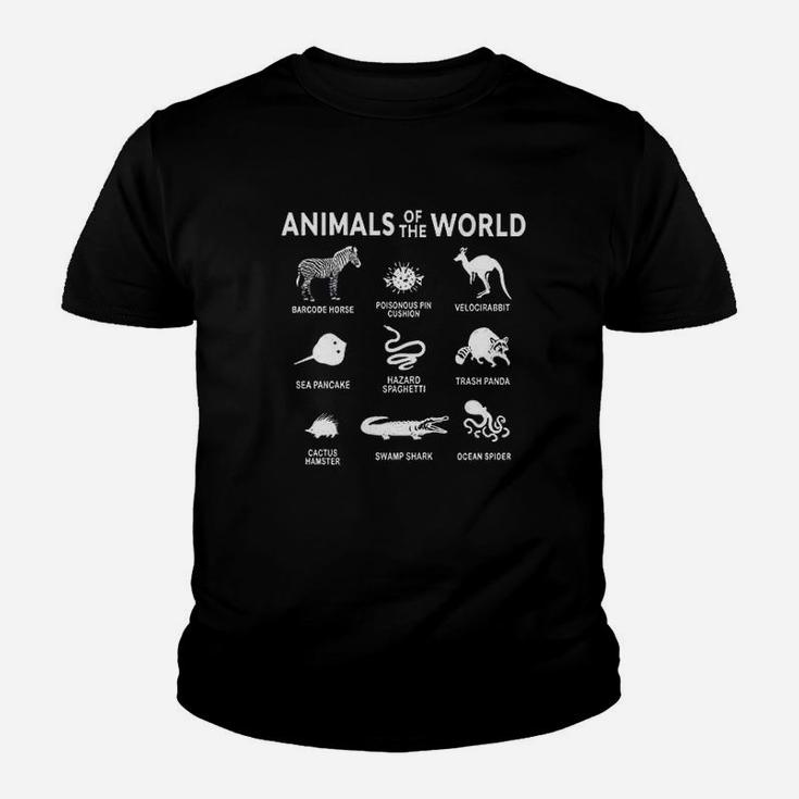 Animals Of The World Funny Meme Graphic Youth T-shirt