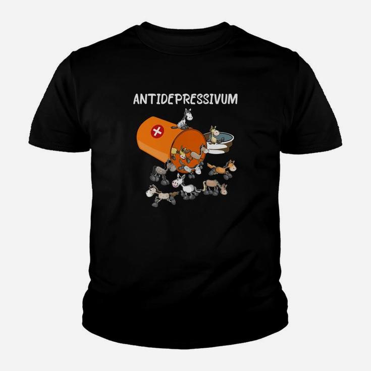 Antidepressivum Pferde White Text Kinder T-Shirt