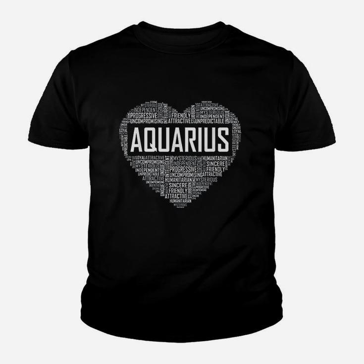 Aquarius Zodiac Traits Horoscope Astrology Sign Gift Heart Youth T-shirt