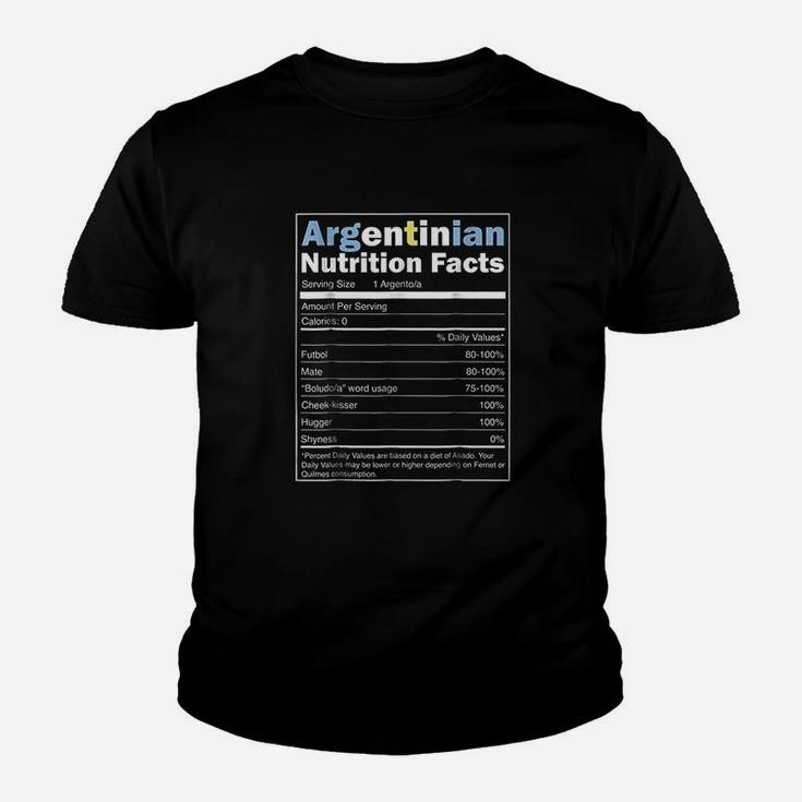 Argentina  Funny Argentinian Nutrition Facts Youth T-shirt