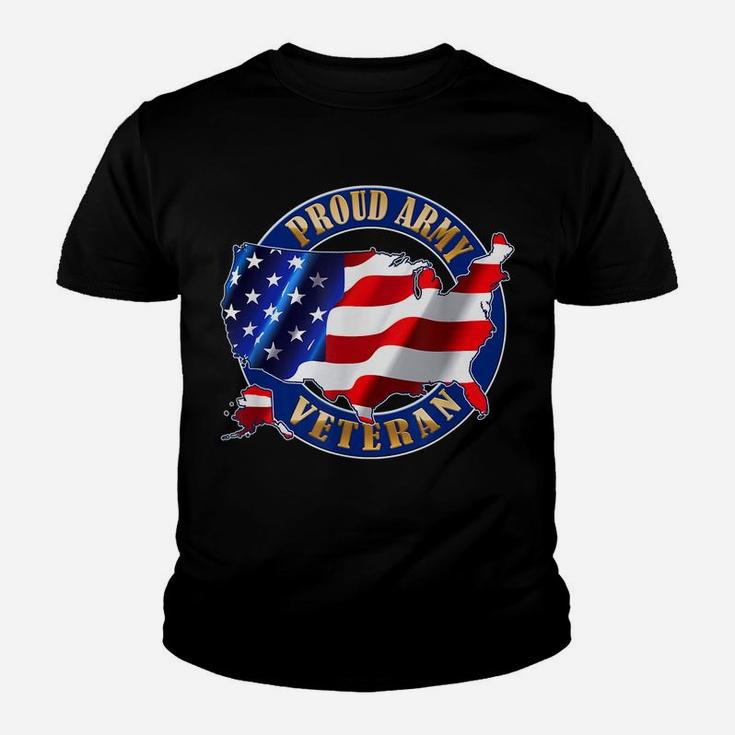 Army Veteran Proud To Be American Flag Pride T-Shirt Youth T-shirt