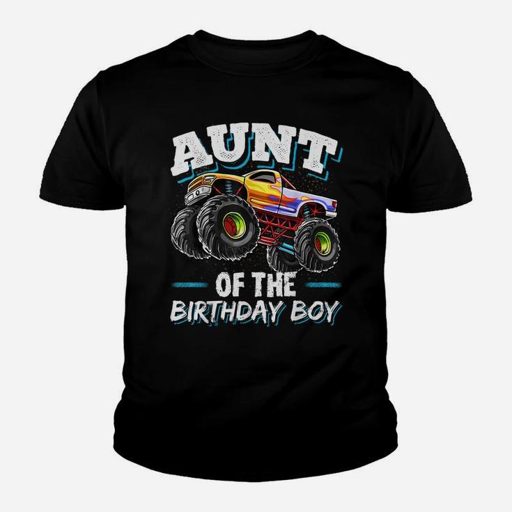 Aunt Of The Birthday Boy Monster Truck Birthday Party Youth T-shirt