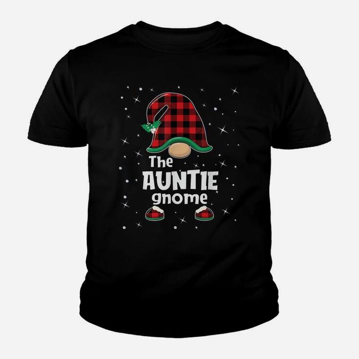 Auntie Gnome Buffalo Plaid Matching Christmas Gift Pajama Youth T-shirt