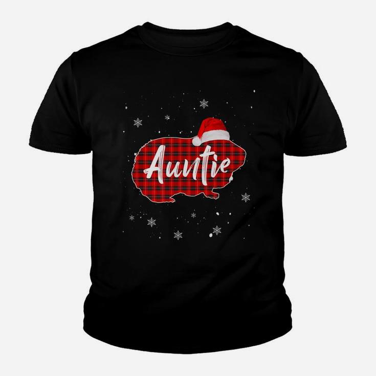 Auntie Guinea Pig Plaid Group Matching Family Christmas Youth T-shirt