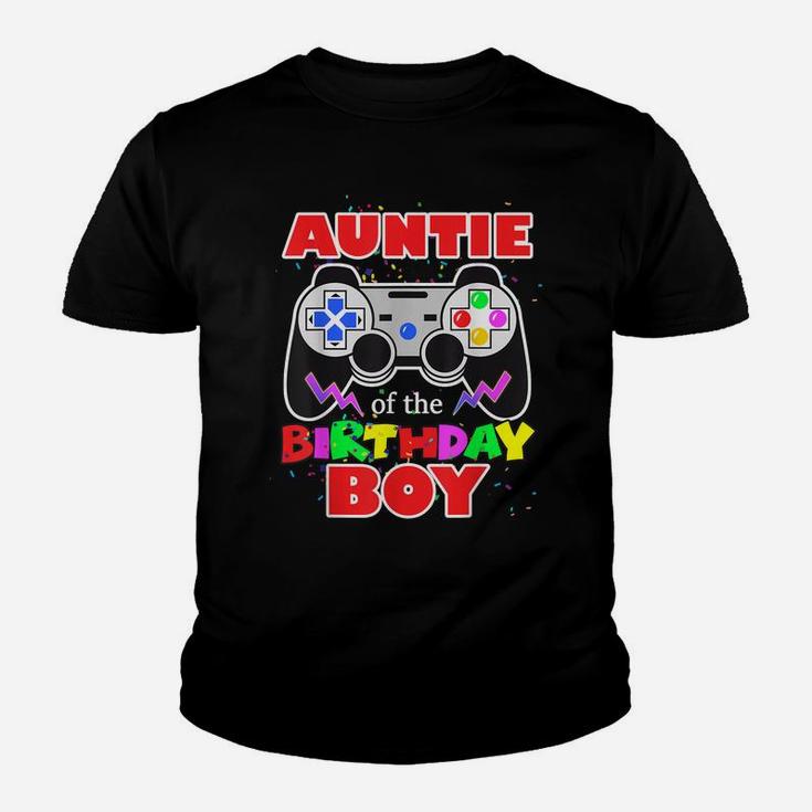Auntie Of The Birthday Boy Matching Video Gamer Aunt Youth T-shirt