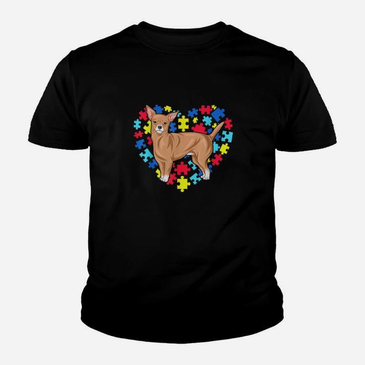 Autism Awareness Chihuahua Dog Mom Dad Valentine Youth T-shirt
