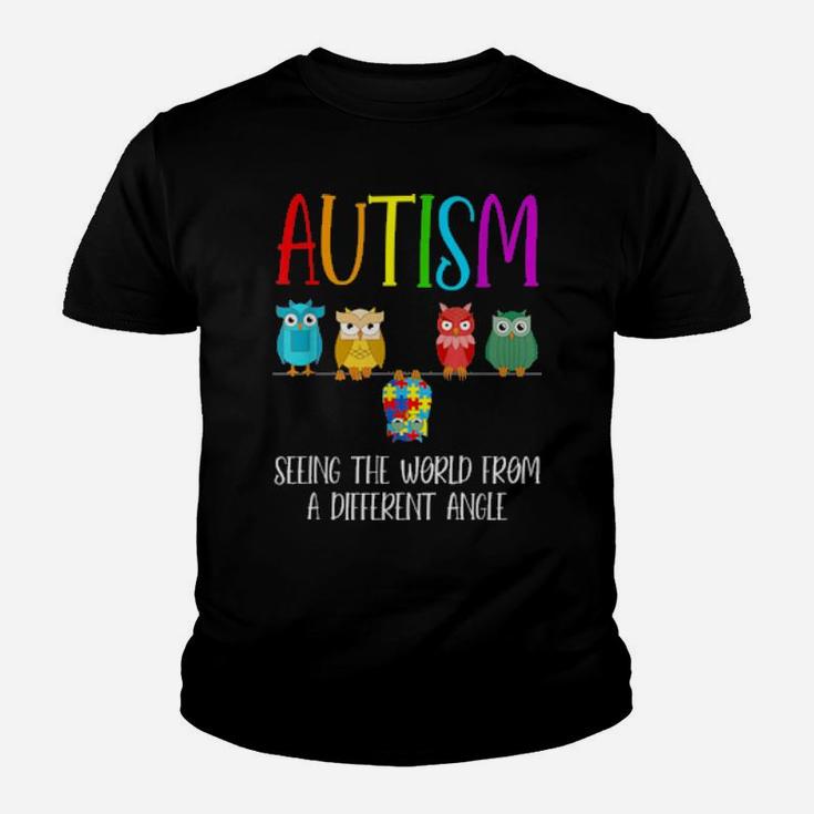 Autism Awareness Cute Owl Color Puzzles Autism Youth T-shirt