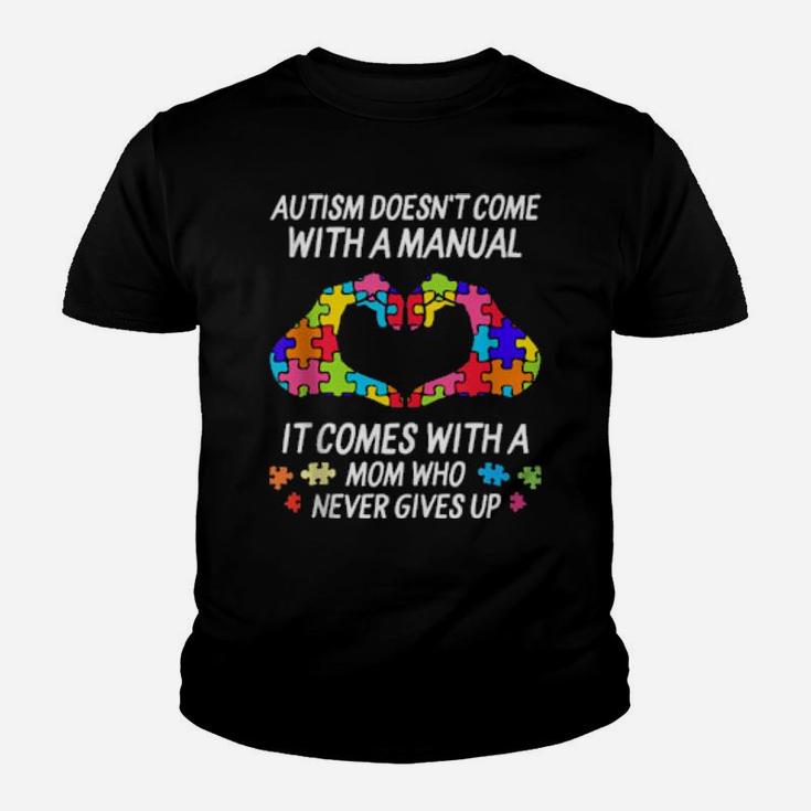 Autism Awareness Doesn't Come With Manual Mom Heart Puzzle Youth T-shirt