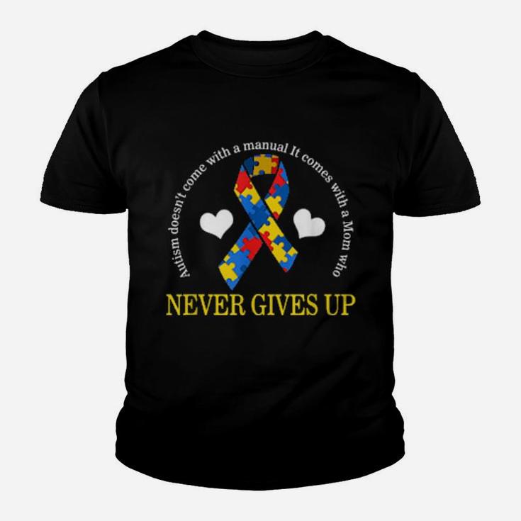 Autism Awareness Doesn't Come With Manual Mom Puzzle Ribbon Youth T-shirt