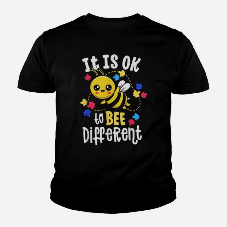 Autism Awareness It Is Ok To Bee Different Be Kind Youth T-shirt