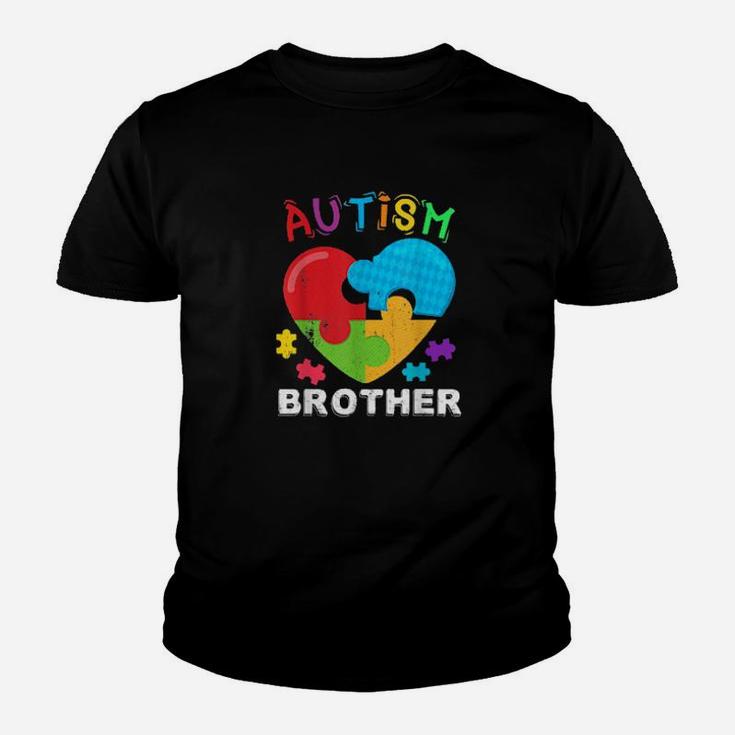 Autism Awareness Month For Brother Big Puzzle Heart Youth T-shirt