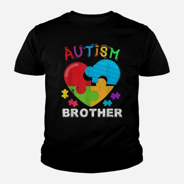 Autism Awareness Month For Brother Big Puzzle Heart Youth T-shirt