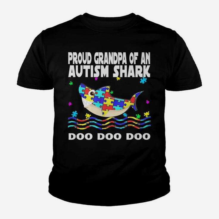 Autism Awareness Shirts Proud Grandpa Of An Autism Shark Youth T-shirt
