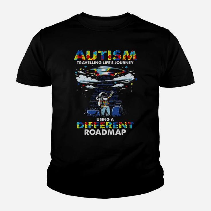 Autism Travelling Lifes Journey Using A Different Roadmap Youth T-shirt