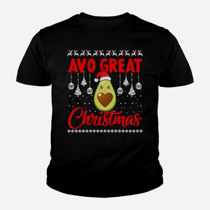 Avo Great Avocado In Santa Hat Xmas Ugly Youth T-shirt