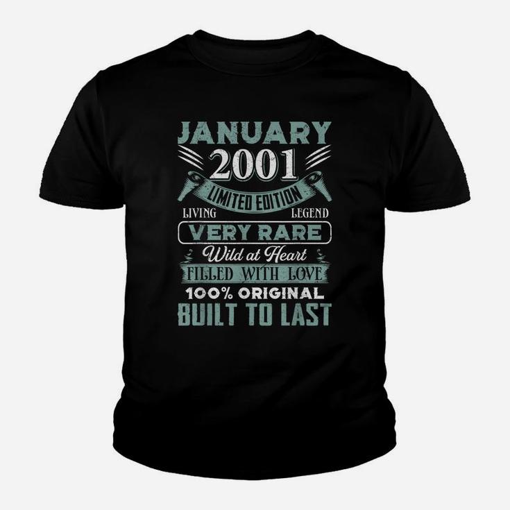Awesome January 2001 19Th Birthday Gift Lover 19 Years Bday Youth T-shirt