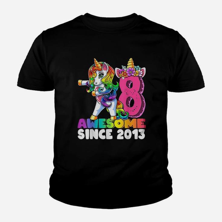 Awesome Since 2013 Unicorn 8Th Birthday Youth T-shirt