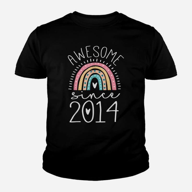 Awesome Since 2014 7Th Birthday Rainbow Gifts Born In 2014 Youth T-shirt