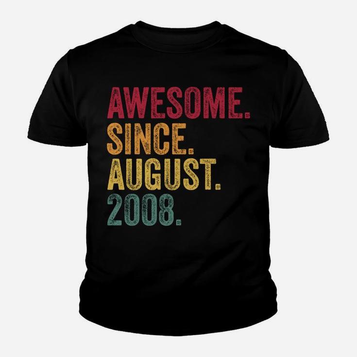 Awesome Since August 2008 12Th Birthday Gift Legend Youth T-shirt